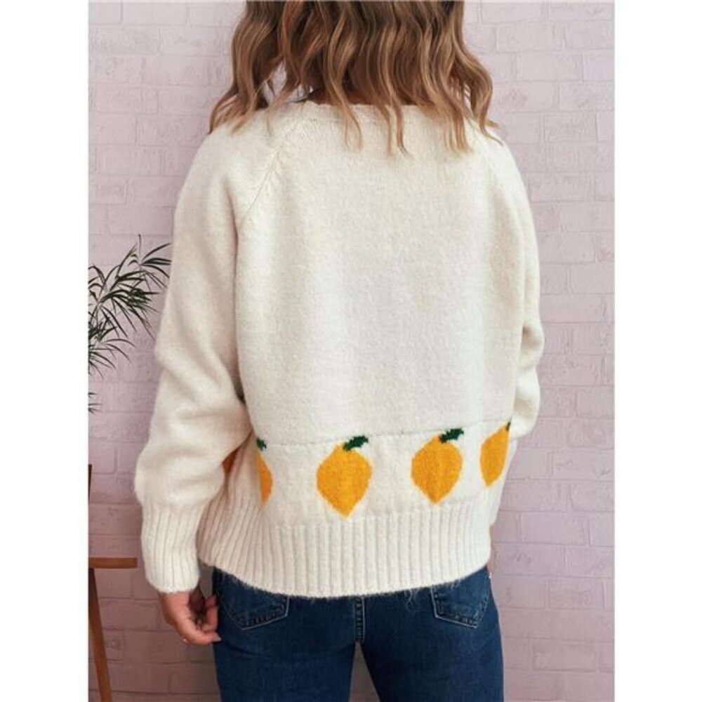 Lemon Pattern Button-Up Cardigan - Picture 2 of 16